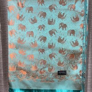 Green Elephant Silk Scarf
